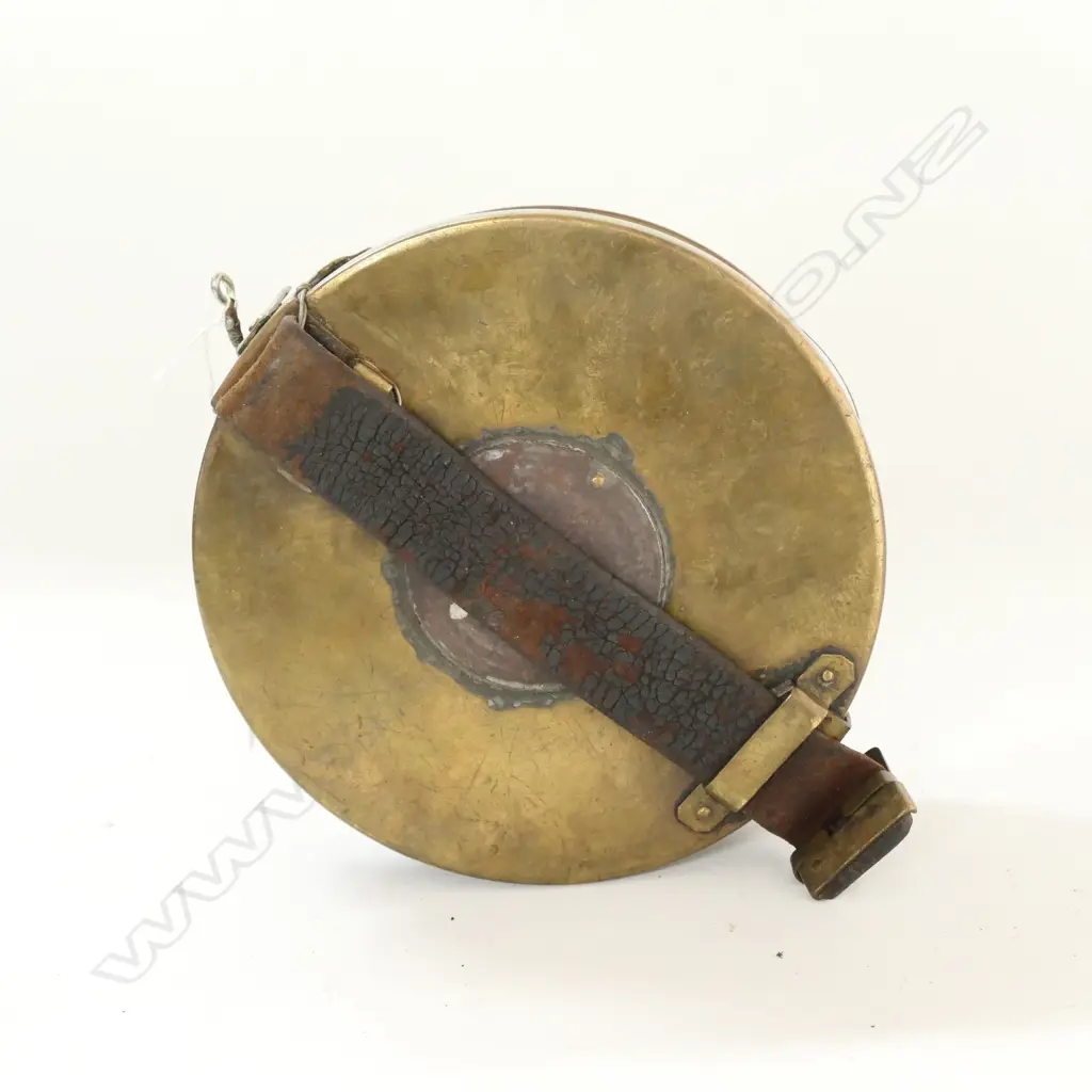 BRASS 6¼" REEL WITH FINE STEEL 'FISH TAPE' marked W. LITTLEJOHN & SON, WELLINGTON Image 1++